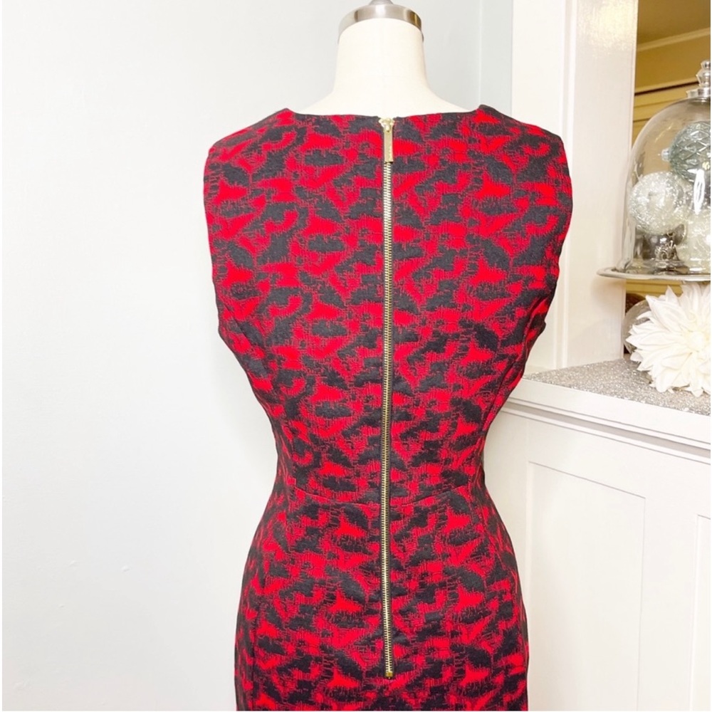 Calvin Klein Black & Red Woven Sheath Dress 8 Medium - Picture 6 of 10
